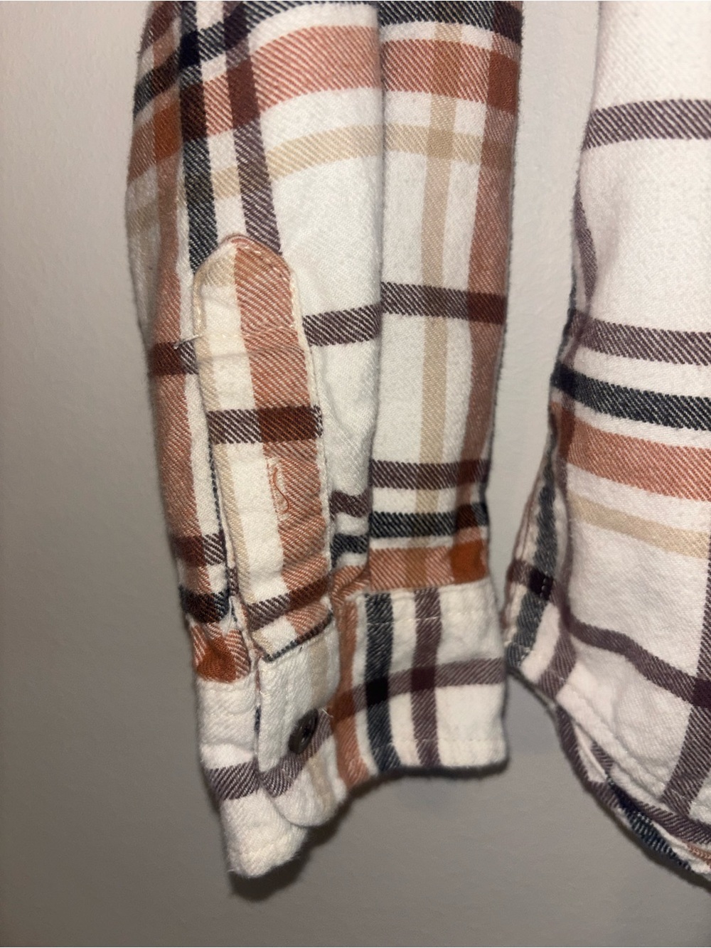 Cat & Jack Plaid Button-Down Shirt - Cream, Brown & Black - Picture 5 of 6